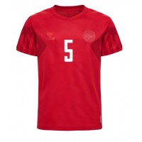 Billiga Danmark Joakim Maehle #5 Hemma fotbollskläder VM 2022 Kortärmad
